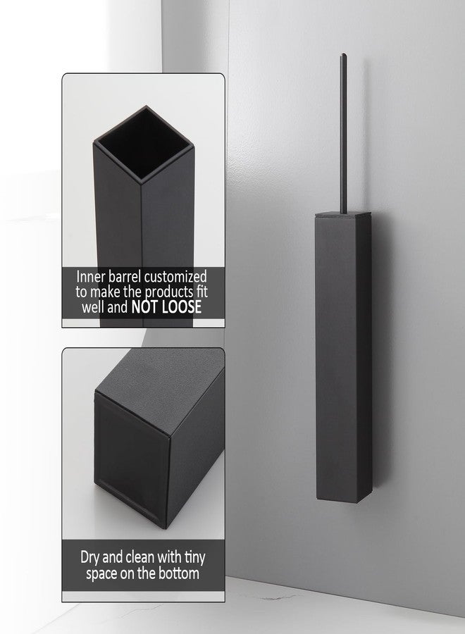 BGL Toilet Brush and Holder Set Matte Black Wall Mounted for Bathroom Square Design - Image 4