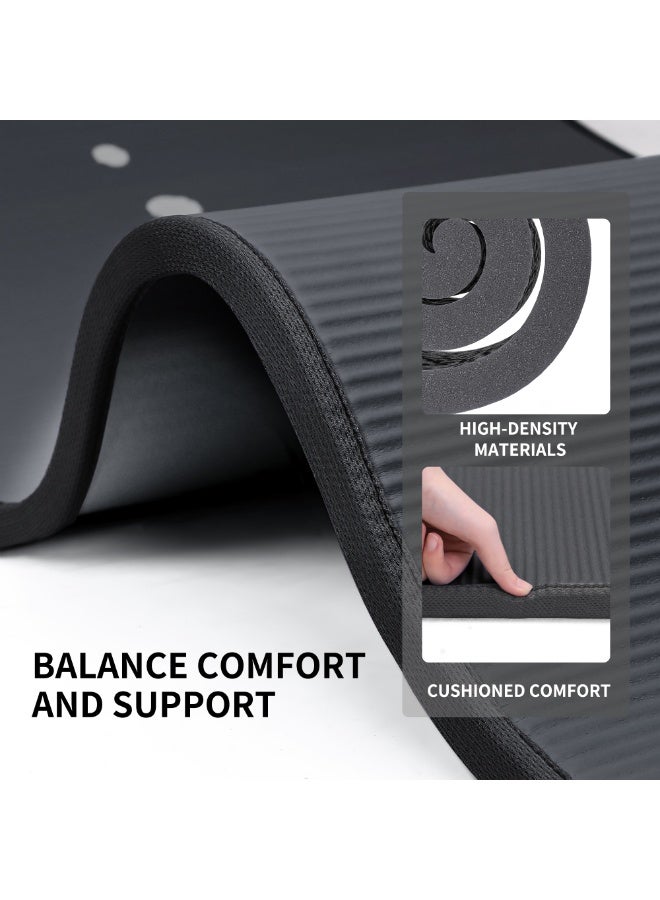 PROIRON حصيرة يوغا برو إيرون غير قابلة للانزلاق صديقة للبيئة NBR متعددة الاستخدامات بسماكة 10 مم حصيرة تمارين عالية الكثافة مقاومة للتمزق مع حزام حمل لليوغا والبيلاتس والجمباز - 183 سم × 66 سم × 1 سم - 4 ألوان - Image 5