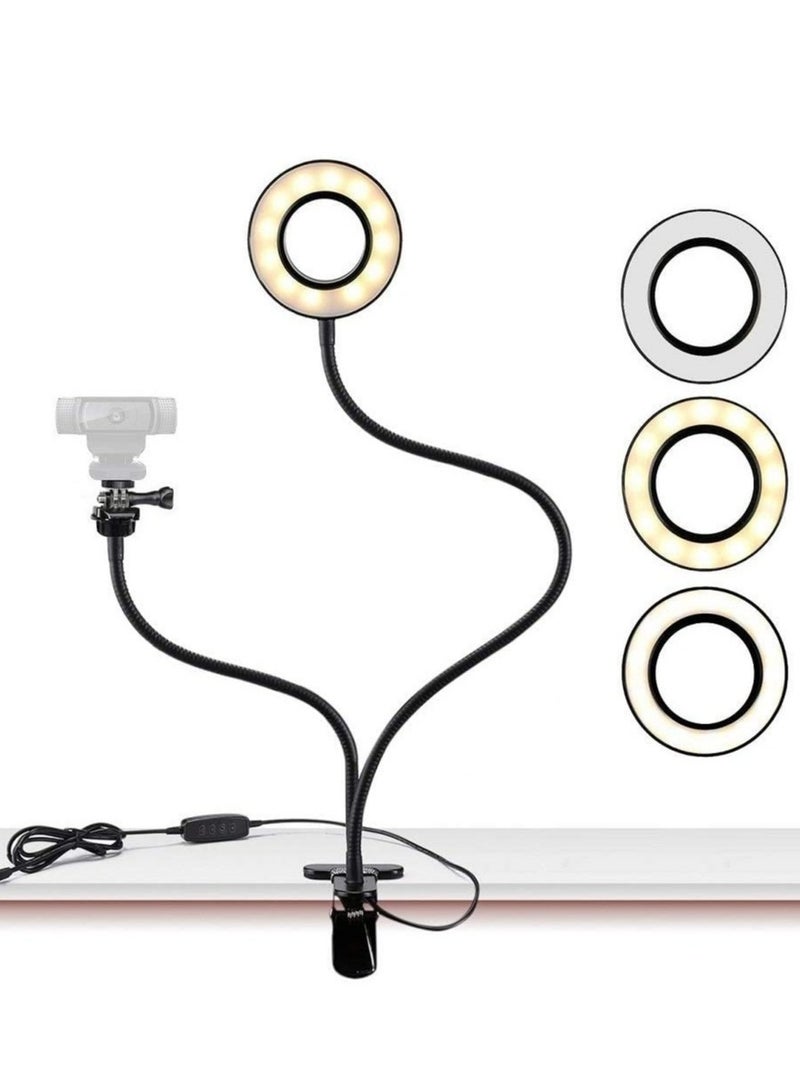 ELTRAZONE Light Stand for Live Stream, Selfie Ring Light with Webcam Mount for Logitech C925e, C922x, C930e,C922,C930,C920 - Image 1
