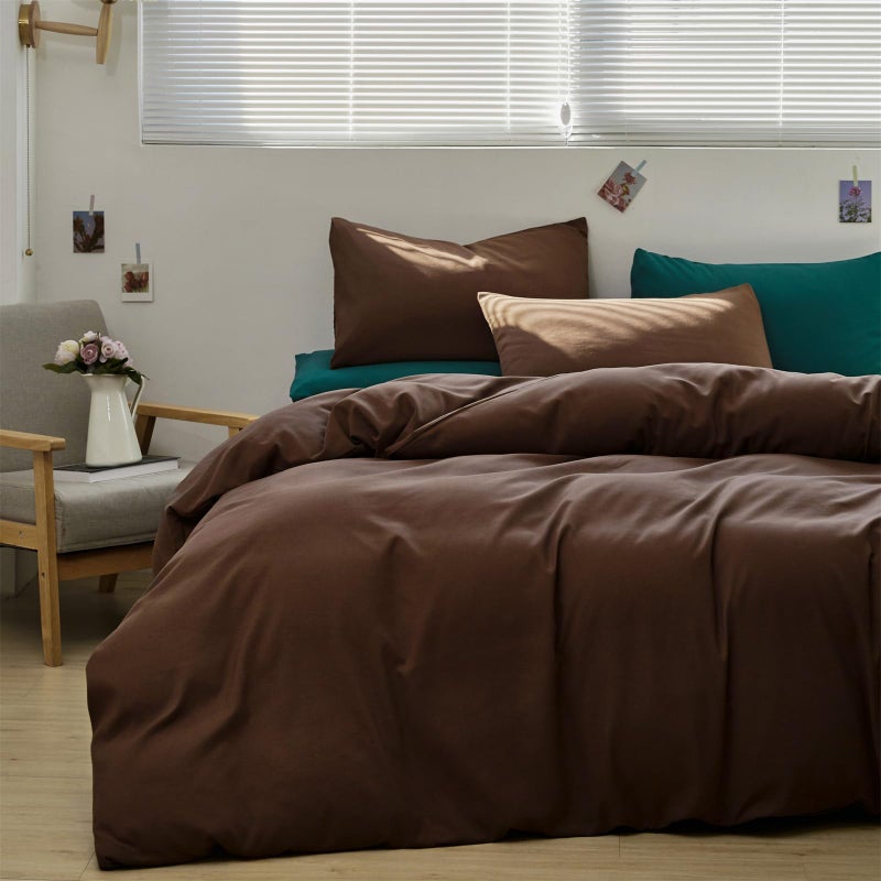 Karever Brown Comforter Set Queen Coffee Color Fledding Set 3 قطع كستناء اللون البني كل موسم بطانية مجموعة النساء القهوة بني لون خفيفة الوزن مجموعة كوين سرير القابل للتنفس المعزي - Image 3