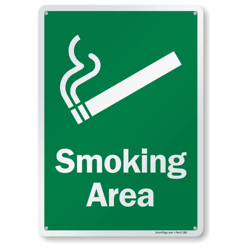 SmartSign-K-2682-18-AL "Smoking Area" Sign | 10" x 14" Aluminum - Image 1