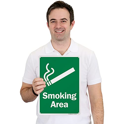 SmartSign-K-2682-18-AL "Smoking Area" Sign | 10" x 14" Aluminum - Image 2
