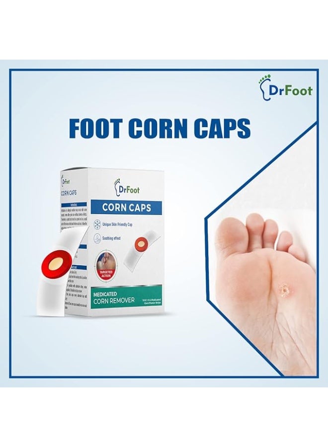 دكتور فوت أغطية مسامير القدم من دكتور فوت، 40 شريطًا طبيًا، ضمادة لاصقة لطيفة على البشرة | تأثير مهدئ، يساعد على إزالة مسامير القدم بسرعة وفعالية وسهولة | سهل الإزالة - Image 2