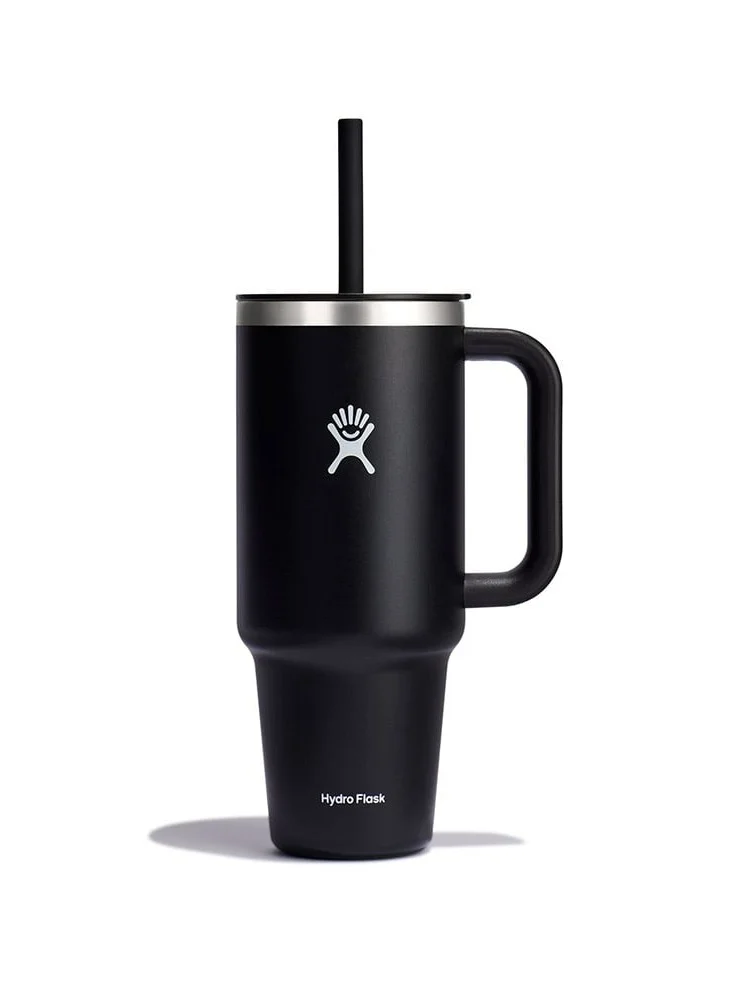 هايدرو فلاسك Hydro Flask Black All Around Insulated Travel Tumbler with Straw, 1.2 L