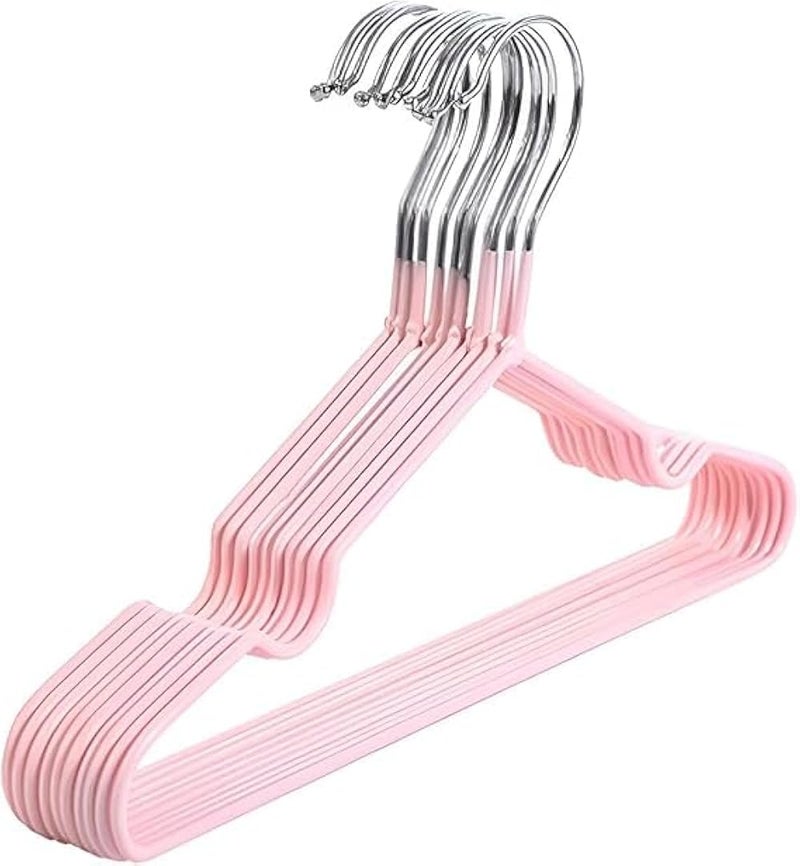 Set Of 10 Pcs Clothes Hangers 40×20cm Non-Slip Metal Hangers – Durable Household Drying Rack, Space-Saving Closet Organizer for Shirts, Dresses & Jackets (Light Blue) - Image 3