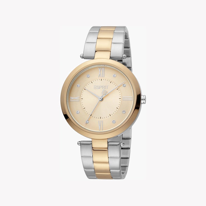 ESPRIT Women's Silver & Rose Gold Stainless Steel Watch, Rose Gold Dial|ES1L252M0055 - Image 2