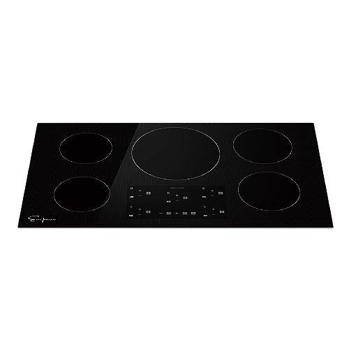 Empava 36” Electric Stove Induction Cooktop with 5 Power Boost Burners Smooth Surface Vitro Ceramic Glass in Black, 36 Inch - Image 2