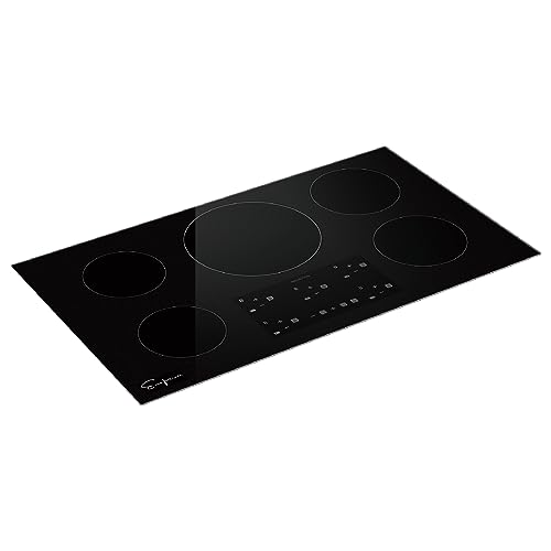 Empava 36” Electric Stove Induction Cooktop with 5 Power Boost Burners Smooth Surface Vitro Ceramic Glass in Black, 36 Inch - Image 3