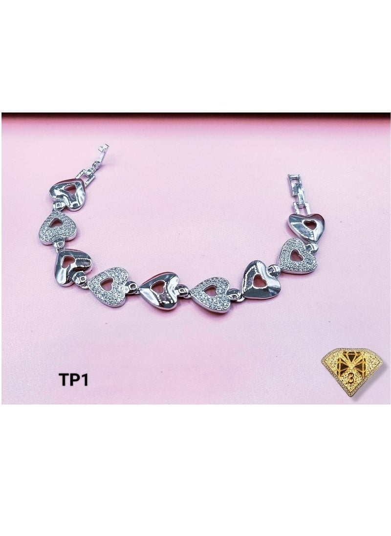 3Diamonds - 3Diamonds Braclate Plutinum Plated ONe Size - Image 1