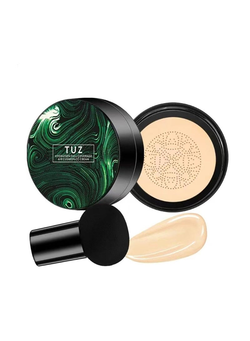 TUZ Mushroom Head Air Cushion CC Cream Foundation, Moisturizing Matte Oil Control Concealer,Long Lasting Liquid Foundation(ivory) - Image 1