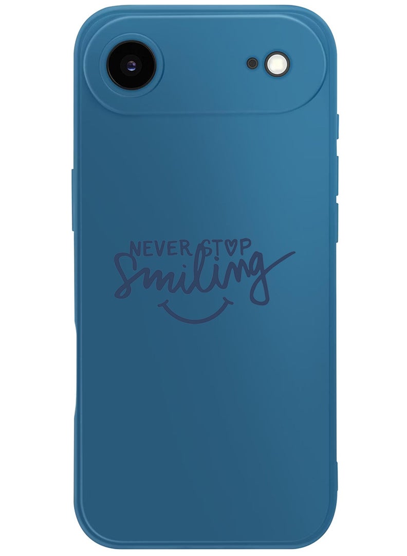 Theodor Protective Slim Fit Case Liquid Silicone Cover with Full Body Protection Anti-Scratch Shockproof Case For Apple iPhone 17 Air (Blue) Never Stop Smilling - Image 1