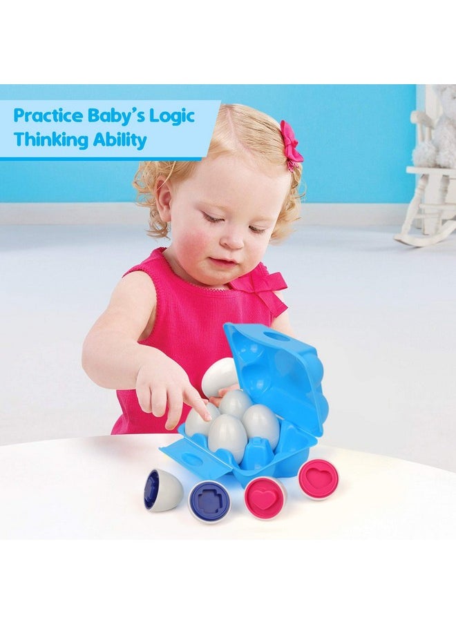 Playkidz Playkidz Shape Sorting Eggs - Developmental and Educational Toy - Half A Dozen (6) Pieces for Mixing and Matching Color or Shape - Recommended for Ages 18m+  - Image 4