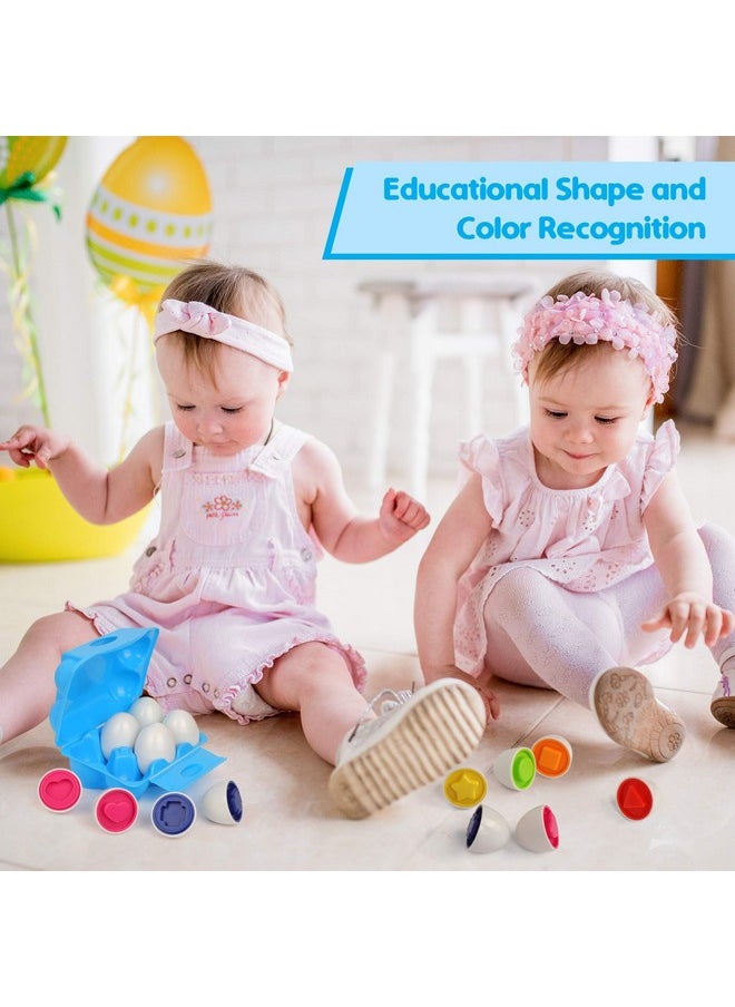 Playkidz Playkidz Shape Sorting Eggs - Developmental and Educational Toy - Half A Dozen (6) Pieces for Mixing and Matching Color or Shape - Recommended for Ages 18m+  - Image 5