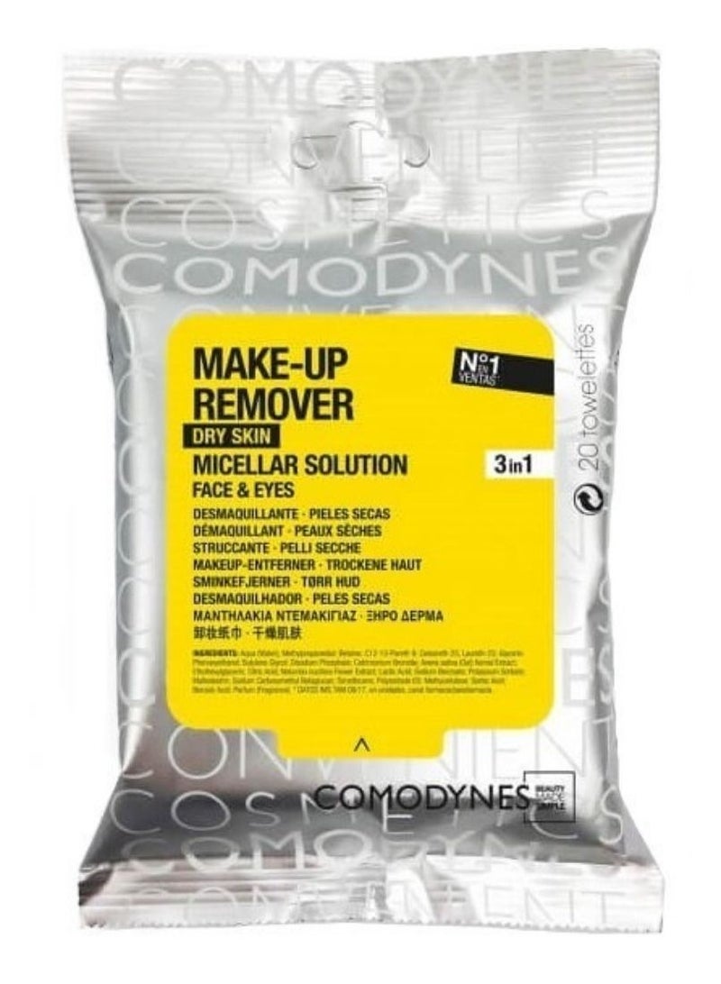 Comodynes Make Up Remover Wipes for Dry Skin 20units - Image 1