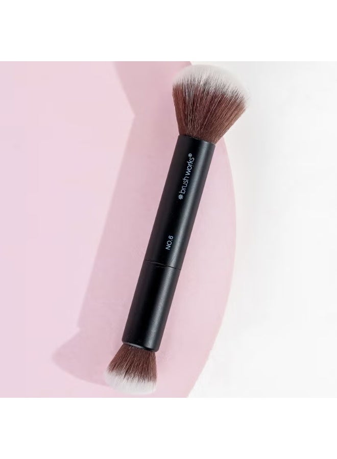 Brushworks brushworks No. 6 Double Ended Powder and Buff Brush  - Image 1