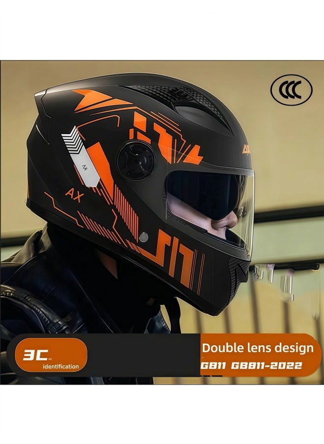 AXK ABS Shell Full face Outside Sport Protection Riding Helmet Double Lens Racing Motorcycle Racing Helmets  - Image 2