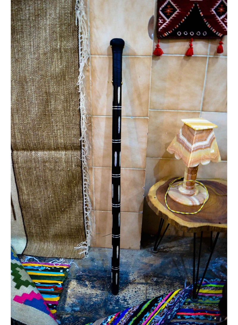 Egypt Antiques Black wooden crutch with white stripes, produced by Egypt Antiques, 100% handmade - Image 2