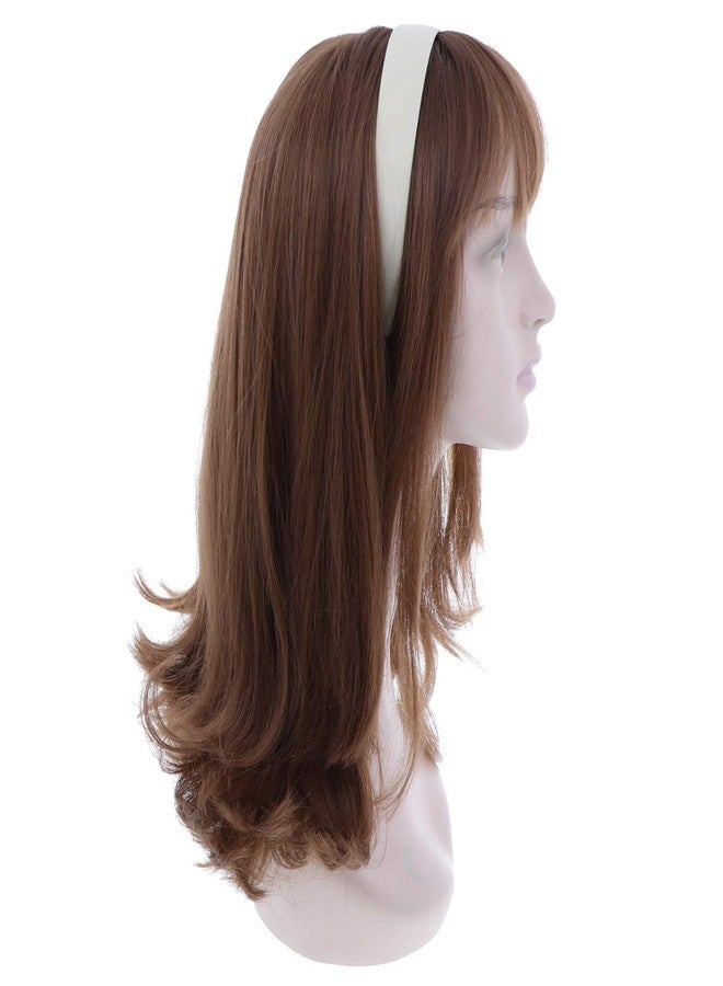 Motique Accessories 1 Inch Wide Suede Like Headband Solid Hair band for Women and Girls - Cream - Image 4