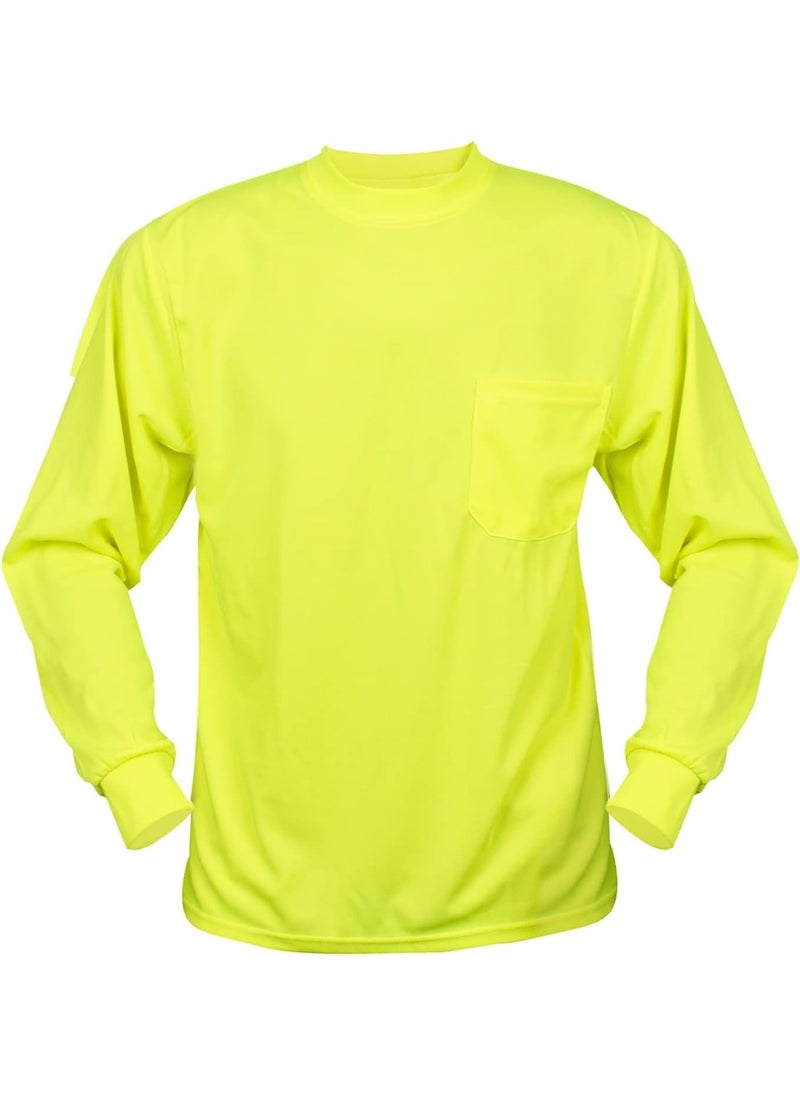 Cordova Cordova V1413XL CorBrite Type O NonRated Lime Birdseye Mesh TShirt Long Sleeves Chest Pocket 3XLarge 10Pack  - Image 1