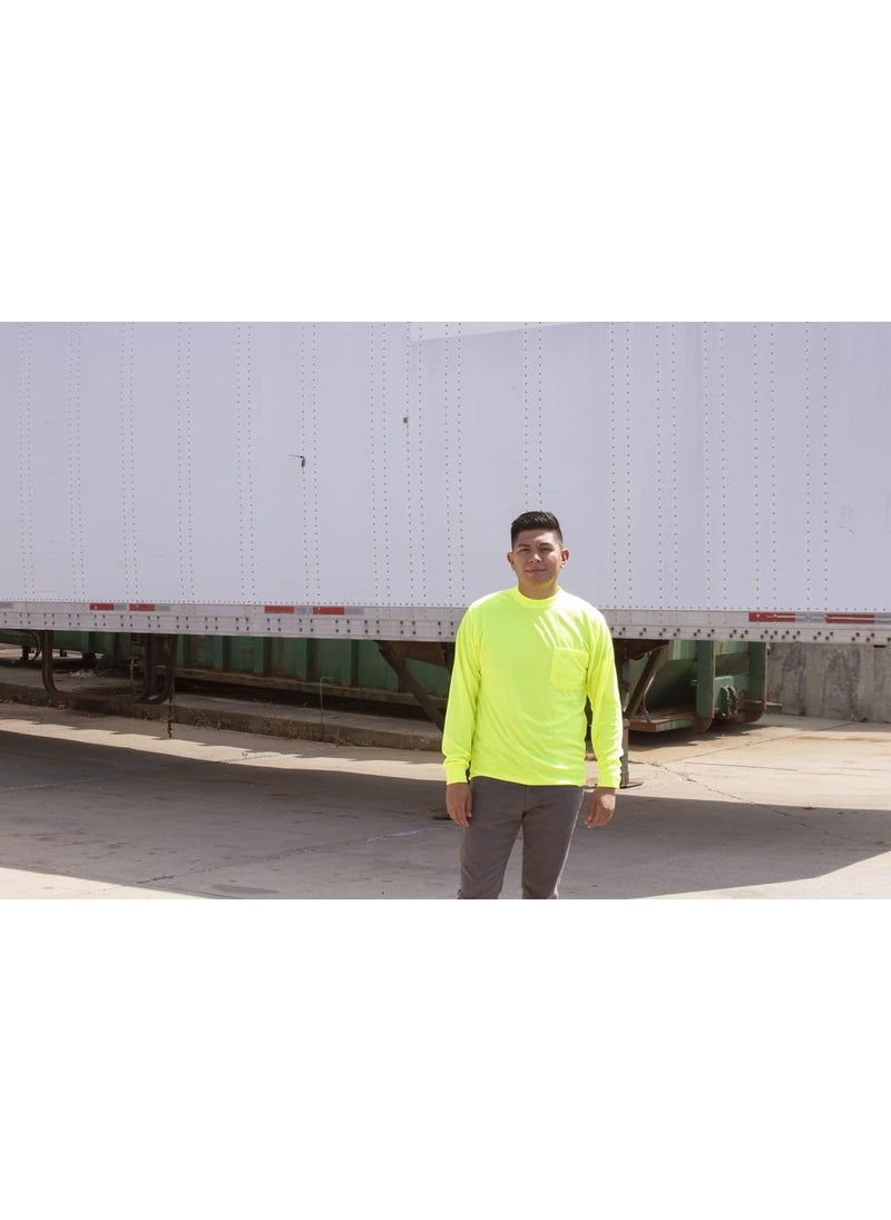 Cordova Cordova V1413XL CorBrite Type O NonRated Lime Birdseye Mesh TShirt Long Sleeves Chest Pocket 3XLarge 10Pack  - Image 3