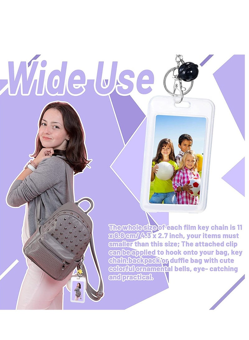 Excefore 6 Pcs Kpop Photocard Holder Keychain, 4.3 x 2.7 Inch Cardholder, Baseball Card Protectors, Photo Key Chain with Bell, Kawaii Korean Key Chain Card Covers, Instant Camera Accessories for Cards Photos - Image 5