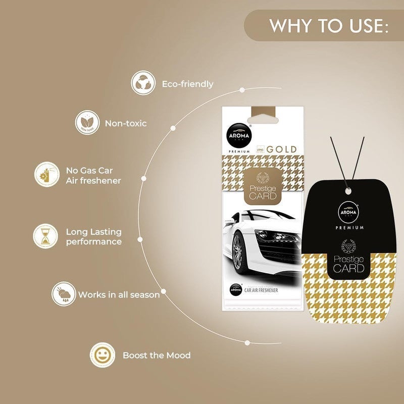أروما معطر جو فاخر للسيارة من أروما - بطاقة معلقة من مجموعة V Prestige، رائحة قوية تدوم طويلاً، مزيل للروائح الكريهة للسيارة والمنزل والمكتب - Image 3