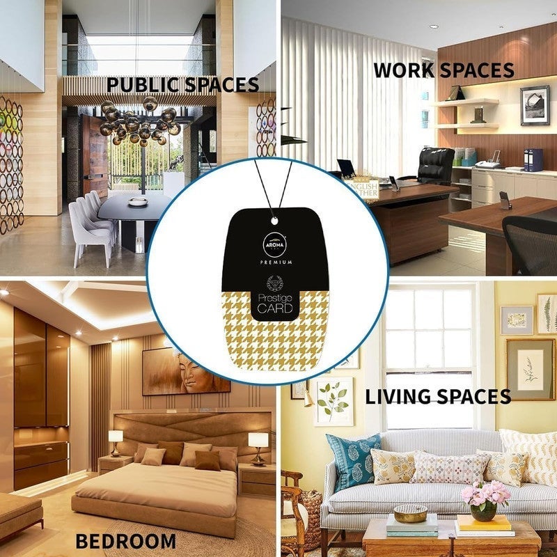 أروما معطر جو فاخر للسيارة من أروما - بطاقة معلقة من مجموعة V Prestige، رائحة قوية تدوم طويلاً، مزيل للروائح الكريهة للسيارة والمنزل والمكتب - Image 4