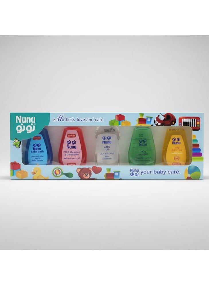 نونو مجموعة منتجات العناية بالطفل من نونو مناسبة كهدية، بسعة 100 مل، عبوة مكونة من 5 قطع، مكس , عدد 1 - Image 2