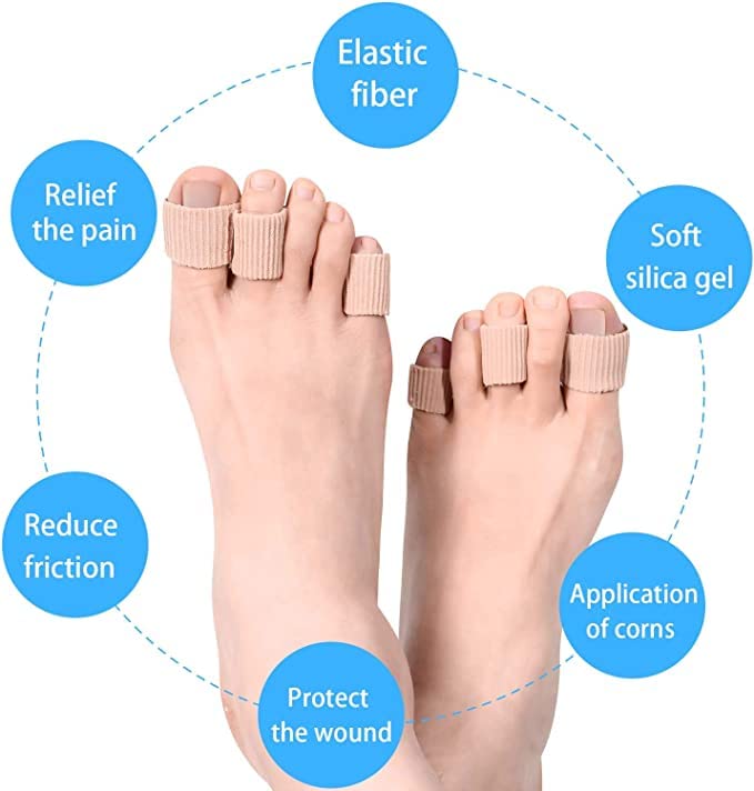 Inralimot 3 Pieces Toe Cushion Tube 0.98 Inches Toe Tubes Sleeves Soft Gel Corn Pad Protectors for Cushions Corns, Blisters, Calluses, Toes and Fingers, 3 Size (Mixed Size Toe Cushion Tube, bunion pads toe - Image 4