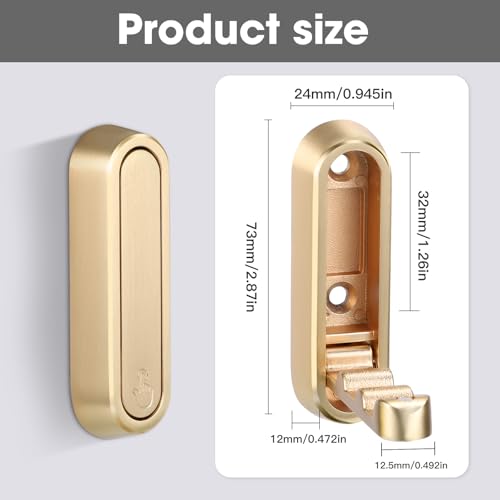 Dntorx Folding Coat Hooks, 2 Pcs Foldable Gold Wall Hooks Heavy Duty Foldable Hook Bathroom Towel Hooks Robe Hooks Wall Mounted for Hanging Coat Towels Clothes Hat Bags Keys - Image 3