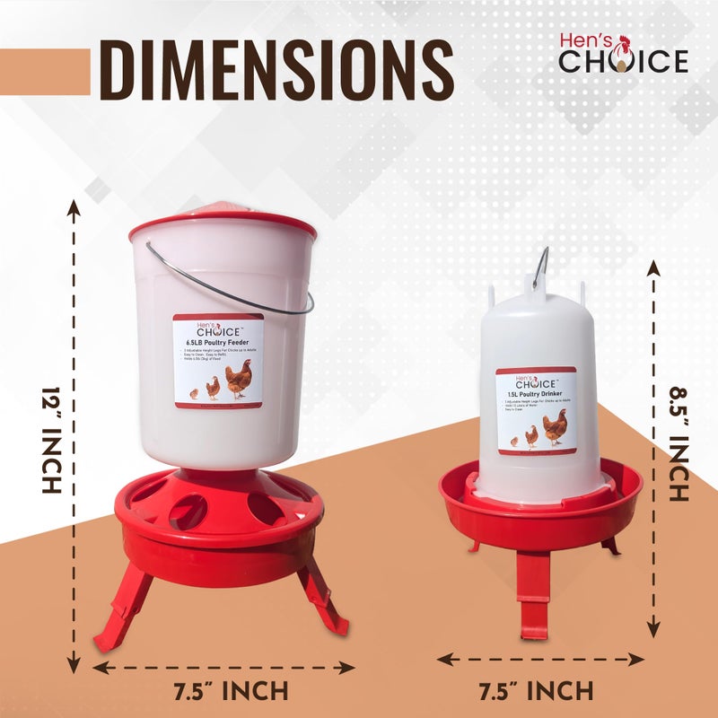 Hen's Choiceâ„¢ Chick Feeder and Waterer Set, 6.5 lb Feeder, 1.5 L Waterer - Image 4