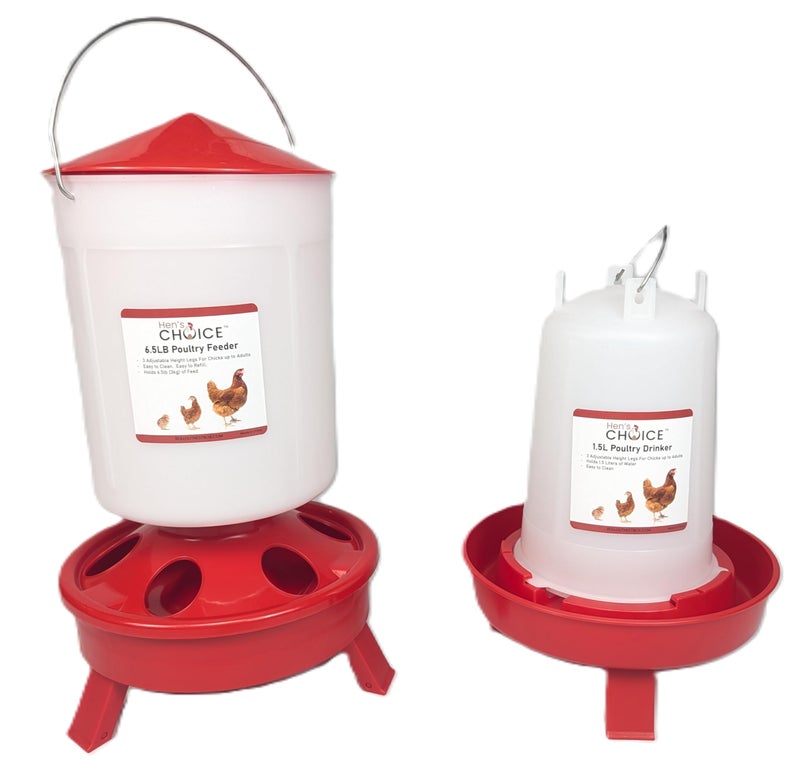 Hen's Choiceâ„¢ Chick Feeder and Waterer Set, 6.5 lb Feeder, 1.5 L Waterer - Image 1