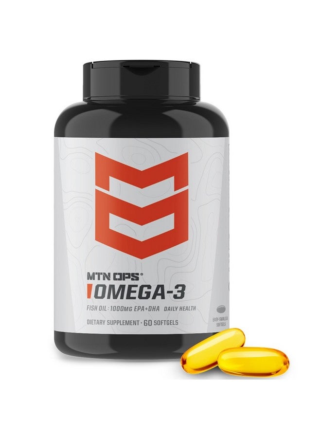 MTN OPS MTN OPS Omega 3 Fish Oil Supplement, 1000mg Fatty Acid Softgels for Healthy Heart, Joint & Bone Health, 30 Servings  - Image 1