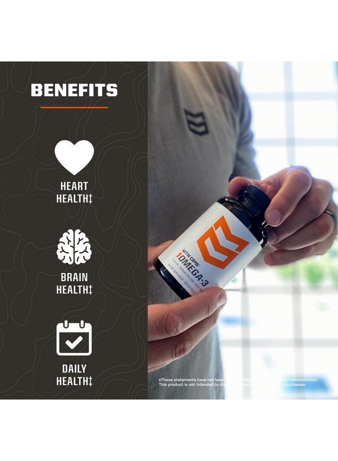 MTN OPS MTN OPS Omega 3 Fish Oil Supplement, 1000mg Fatty Acid Softgels for Healthy Heart, Joint & Bone Health, 30 Servings  - Image 3