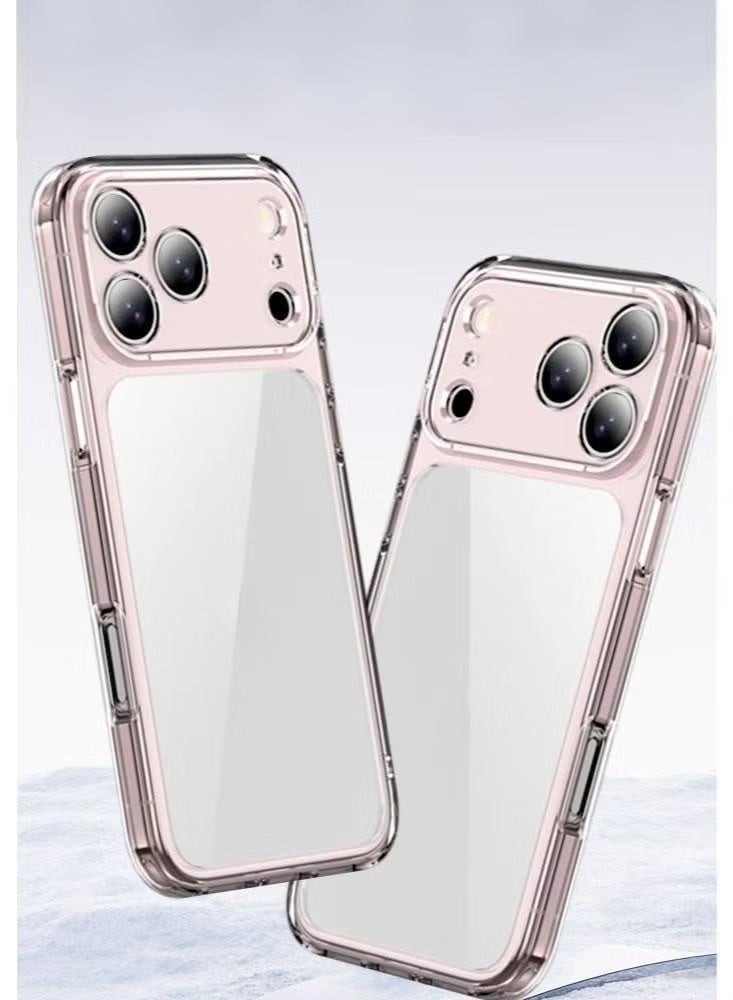 جراب iPhone 17 Pro Max: وردي شفاف، واقي شاشة مدمج، درجة نحيفة متينة - Image 1