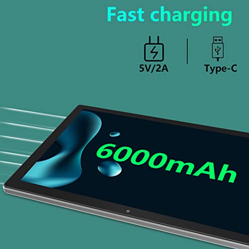 RUIQIAI أجهزة لوحية أندرويد 14 بحجم 10 بوصات، جهاز لوحي 2 في 1 مع غلاف لوحة مفاتيح، 8GB+64GB ROM/1TB، رباعي النواة، شاشة لمس HD، كاميرتان مزدوجتان، ألعاب، واي فاي، بلوتوث، خدمات جوجل GMS باللون الأسود - Image 5