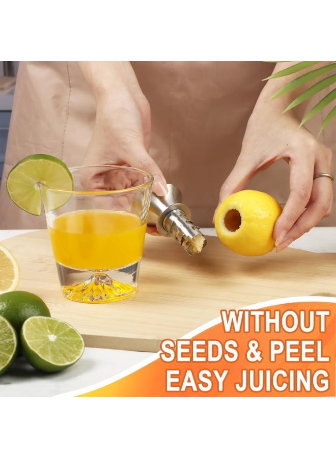 NANAO Manual Lemon Juicer, Two-Piece Stainless Steel Manual Screw Juicer, 304 Food-grade Portable And Durable, Do Not Hurt Your Hands, Convenient And Practical, For Squeezing Limes, Oranges, Various Fruits - Image 4