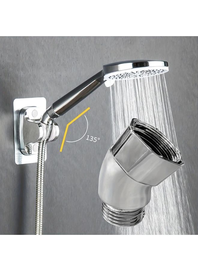 Silvery Adjustable 135 Degree Shower Head With Flexible Hose Handheld Bathtub No Electricity - Image 1