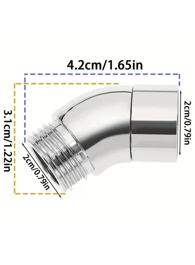 Silvery Adjustable 135 Degree Shower Head With Flexible Hose Handheld Bathtub No Electricity - Image 3