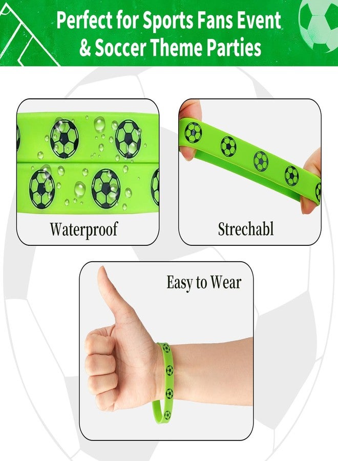CHengQiSM 16 Pcs Soccer Silicone Bracelets, Red Green Blue White Motivational Rubber Wristbands, Sports Rubber Bracelets for Soccer Themed Party Favors Birthday Supplies Game Day Sports Events - Image 4