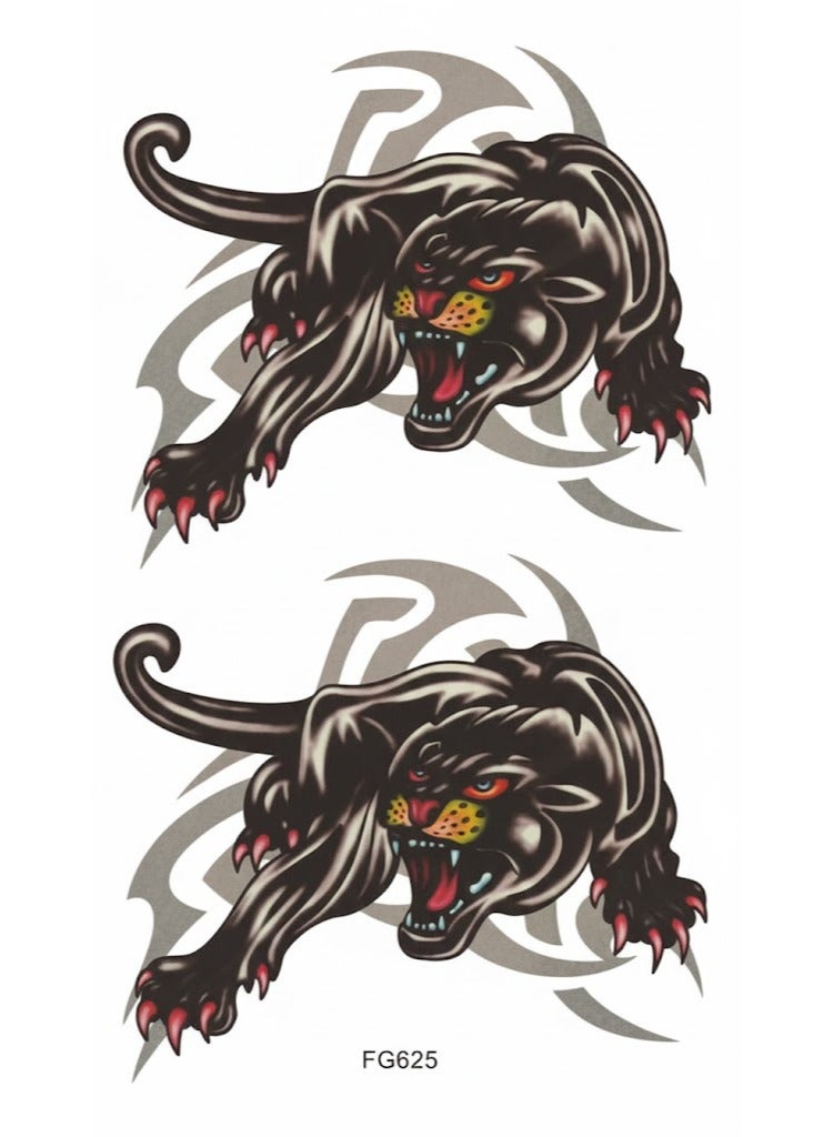 تاتو مؤقت بتصميم نمر أسود جذاب - Image 1