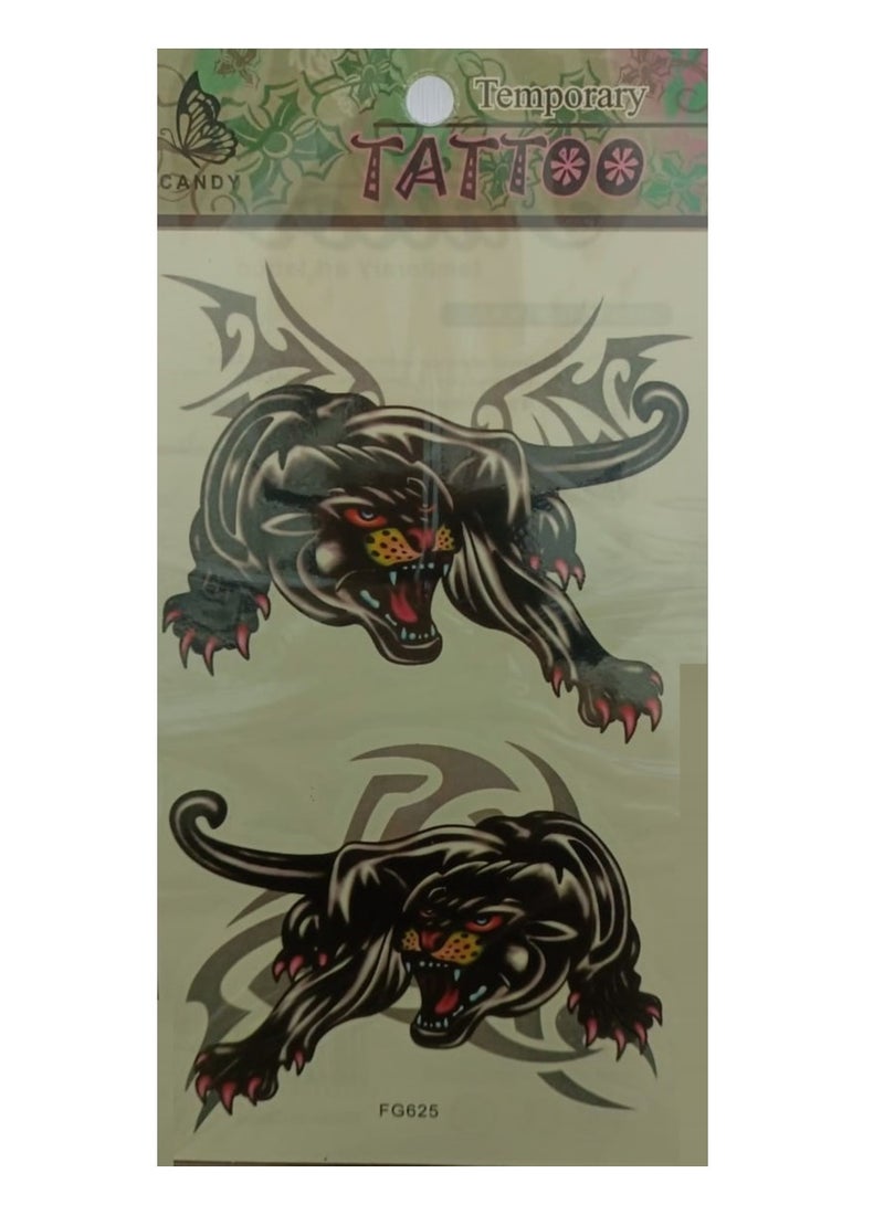 تاتو مؤقت بتصميم نمر أسود جذاب - Image 2