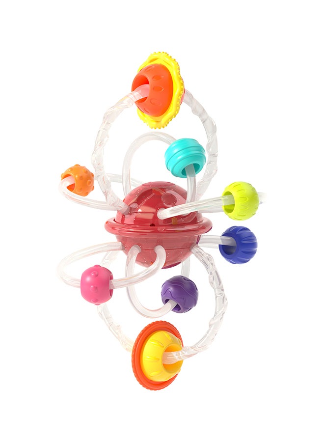 Hola Planet Hand Catching Ball Teether for Babies 6+ Months | Multi-Sensory Infant Grasping Toy with Spinning Globe & Textured Rings - Image 1