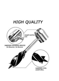 NIBEMINENT Survival Settlers Tool Bushcraft Hand Auger Wrench Manual Wood Drill Bit Gear with Leather Storage Case for Camping and Outdoor  - Image 5