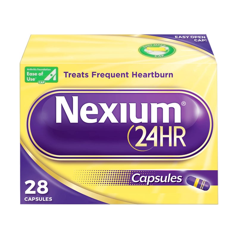 Nexium 24HR Acid Reducer Heartburn Relief Capsules for All-Day and All-Night Protection from Frequent Heartburn, Heartburn Medicine with Esomeprazole Magnesium - 28 Count - Image 1