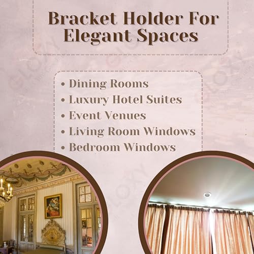 GLOXY Single Diamond Aluminum Curtain Brackets Parda Holders with Support Fittings Designer 1 Inch Rod Pocket Finials for Door & Window(Silver Mix Pink,Pair of 2) - Image 5