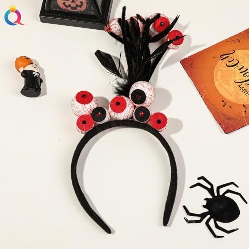 TLISMI Halloween Party Horror Eyeballs Headbands for Girls & Women | Fun Scary Party Prop for Kids, Trick-or-Treat, Cosplay & Dress-Up | Hair Accessory with Red & Black Eyeball Design Headpiece - Image 4