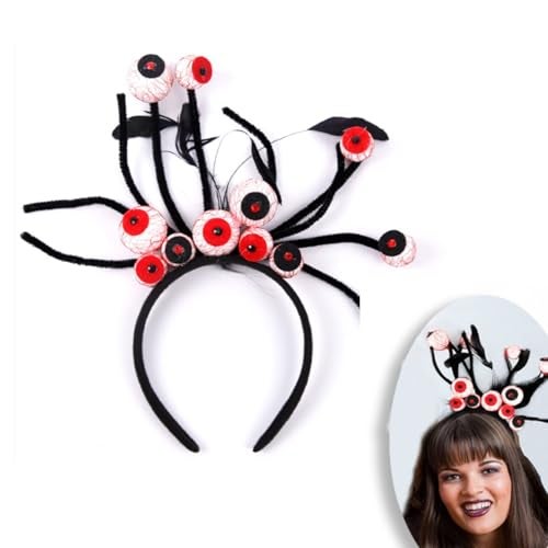 TLISMI Halloween Party Horror Eyeballs Headbands for Girls & Women | Fun Scary Party Prop for Kids, Trick-or-Treat, Cosplay & Dress-Up | Hair Accessory with Red & Black Eyeball Design Headpiece - Image 1