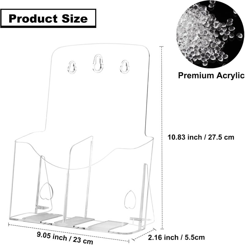 Daofary Clear Flyer Holder，2 Pack Acrylic Brochure Holder 8.5 x 11 in with Business Card Holder, 1-Tier Brochure Display Stand with Removable Divider for 4 x 9 Inches Trifold Pamphlets - Image 2