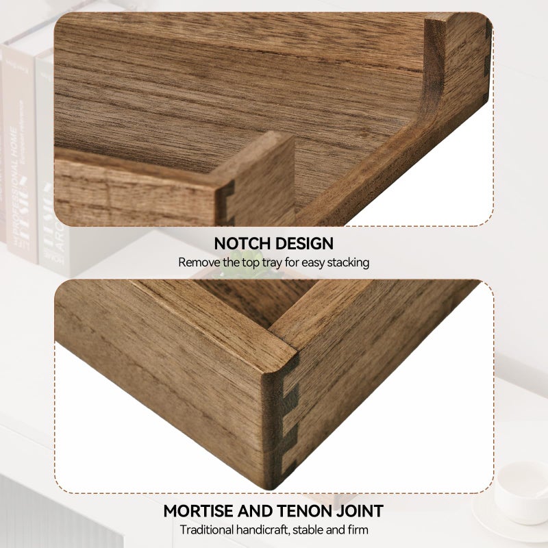 Kirigen Wood Letter-Size Tray Single-Tier(TP-DBR)- Wooden Tones Collection Front-Load Documents Tray for Office Desktop Organizer - Desk Magazine, File, Folder, Paper Holder Drak Brown - Image 3